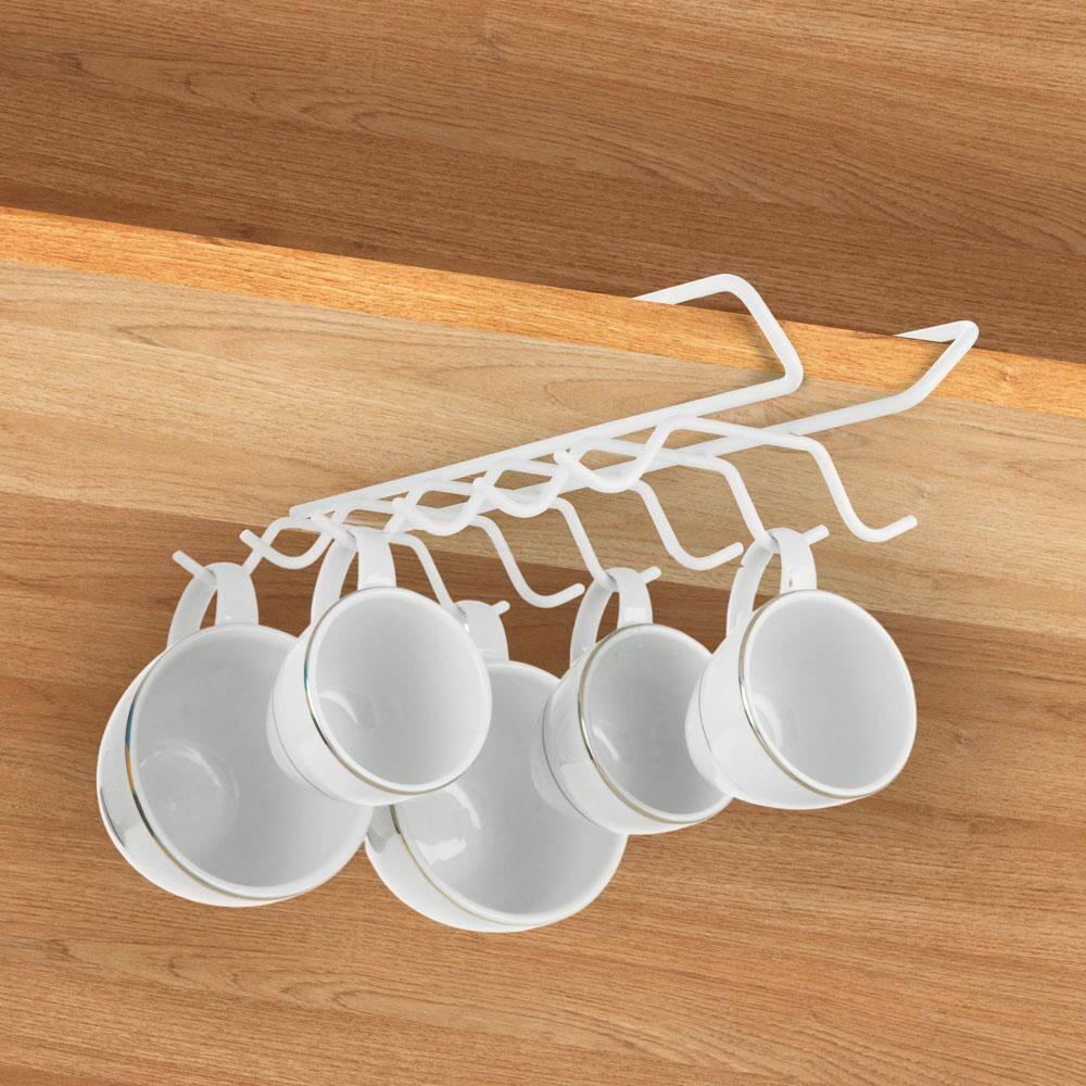 Suporte para Xícaras e Canecas Arthi Com Ponteira Plástica - Branco - 2