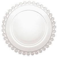 Sousplat de Cristal Wolff Mesa Daisy Transparente - 32 cm