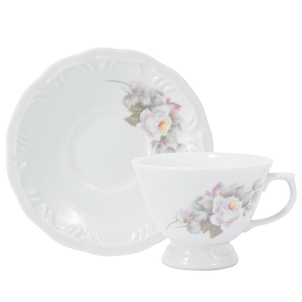 Aparelho de Jantar 20 Peças P.Schmidt Clássica Eterna em Porcelana com Xícara de Chá - Branco - 5