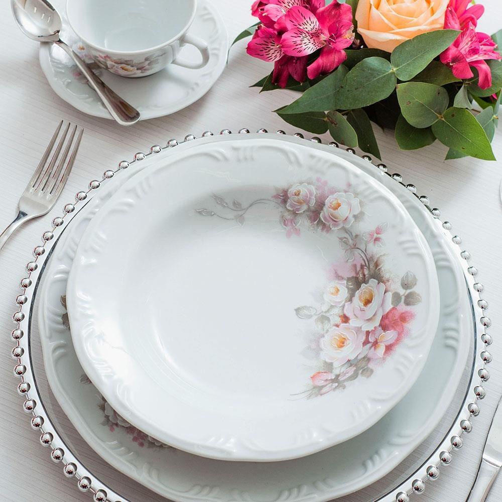 Aparelho de Jantar 20 Peças P.Schmidt Clássica Eterna em Porcelana com Xícara de Chá - Branco - 7