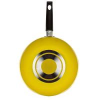 Frigideira Wok Amarela Multiflon com Cabo e Antiaderente - 24cm - 2
