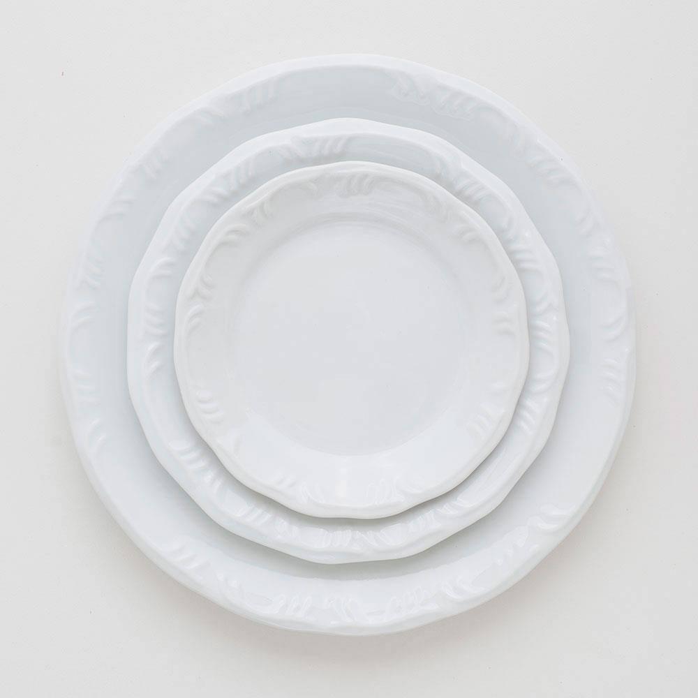 Conjunto com 6 Pratos Rasos Schmidt Pomerode em Porcelana 26 cm - Branco - 3