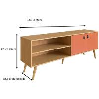 Rack Genialflex Amber com 2 Portas, 160 cm de Largura, Ideal para TV de até 60" - 3