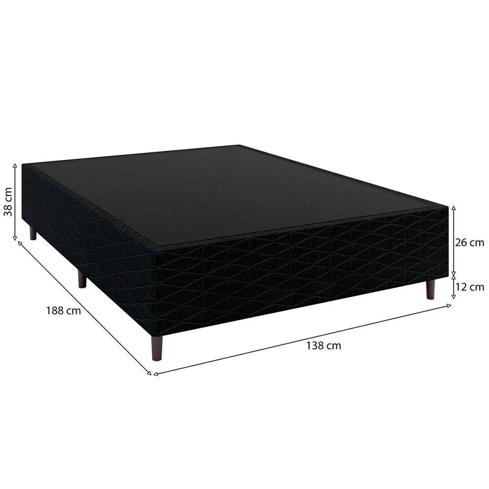 Base Box para Colchão de Casal Umaflex New Itália Black 38x138x188cm - Preto - 5