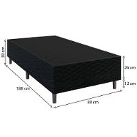 Base Box para Colchão de Solteiro Umaflex New Itália Black 38x88x188cm - Preto - 5