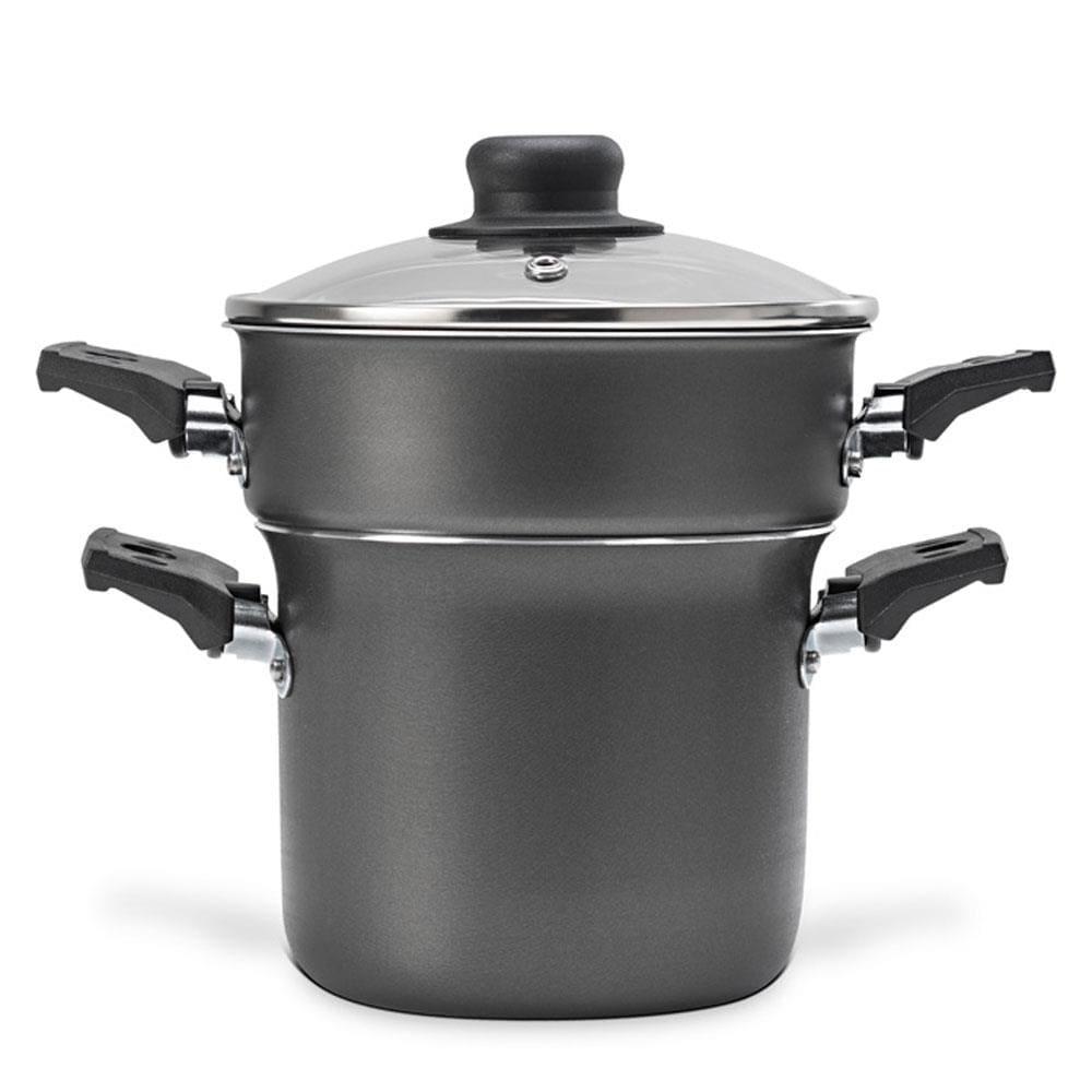 Cozi Vapor Cuscuzeira Multiflon Antiaderente de Alumínio e Tampa de Vidro 14cm - Preta - 2