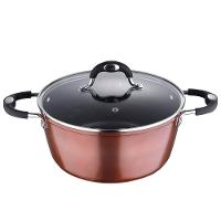 Caçarola Bergner Pandora em Alumínio Forjado com Revestimento em Marble e Fundo de Indução Marrom - 24 cm - 1