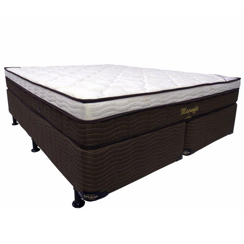 Cama Box Queen Size Ortobom Magnyfic com Ortopillow e Molas Ensacadas 65x158x198 cm - Marrom/Bege - 2