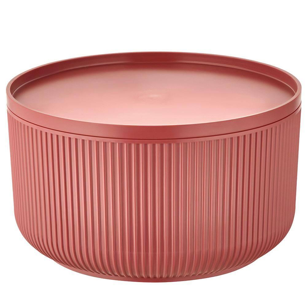 Travessa Redonda Dynasty Velout em Plástico com Tampa Marrom - 4L - 1