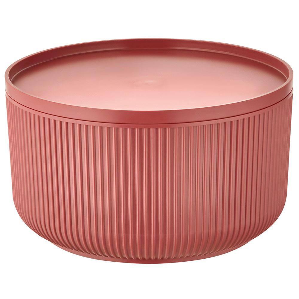 Travessa Redonda Dynasty Velout em Plástico com Tampa Marrom - 1,5L - 1