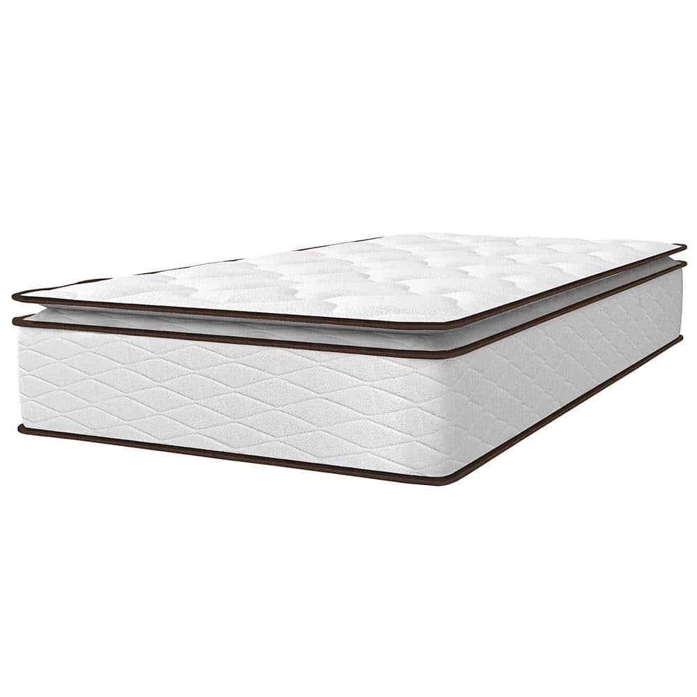 Colchão de Solteiro Umaflex New Itália com Molas Ensacadas e Pillow Top D26 - 25x88x188cm - Branco/Marrom - 1