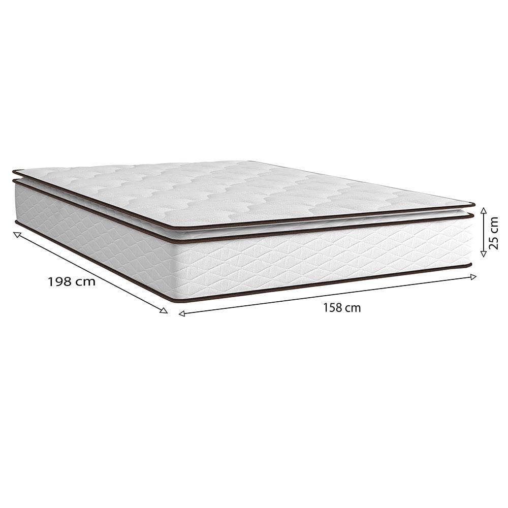 Colchão Queen Size Umaflex New Itália com Molas Ensacadas e Pillow Top D26 - 25x158x198cm - Branco/Marrom - 3