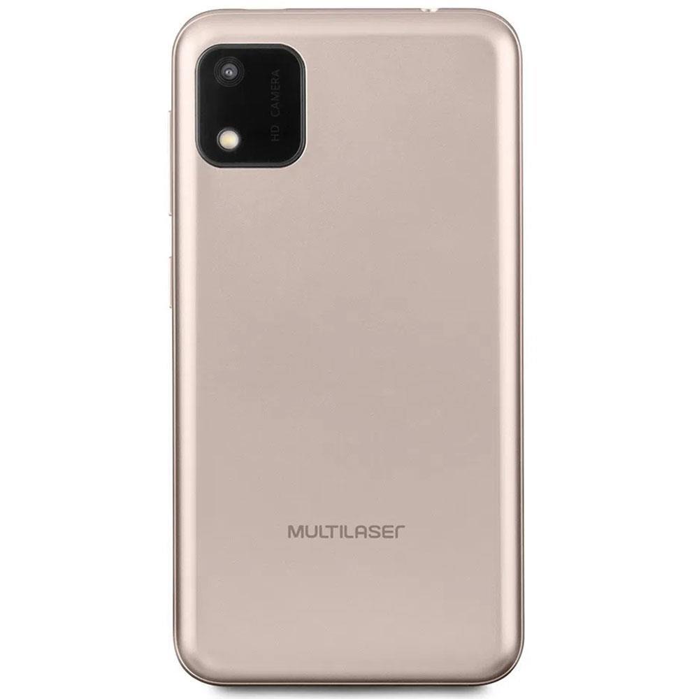 Smartphone Multilaser E 2 Lite P9147 Dourado com 32GB, 1GB de RAM, Tela 4”, Android 10, Dual Chip, Câmera 2MP, 3G, Bluetooth e Processador Quad core - 6