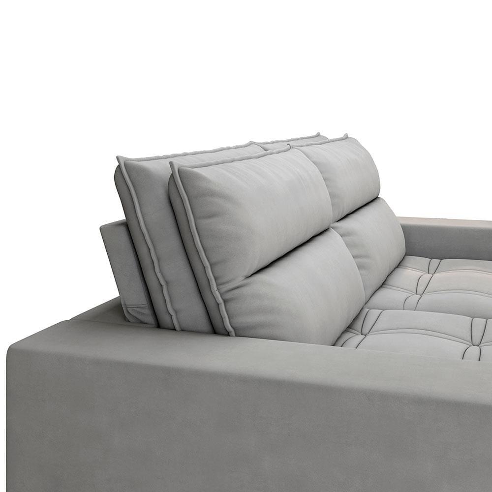 Sofá 4 Lugares Luizzi Colombo Retrátil e Reclinável, Revestido em Tecido Veludo Slim - 230cm largura - 6