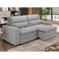 Sofá 4 Lugares Luizzi Colombo Retrátil e Reclinável, Revestido em Tecido Veludo Slim - 230cm largura - 1