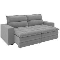 Sofá 4 Lugares Luizzi Colombo Retrátil e Reclinável, Revestido em Tecido Veludo Slim - 230cm largura - 2