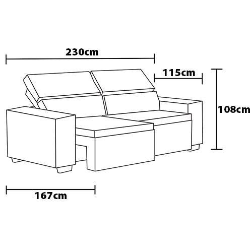 Sofá 4 Lugares Luizzi Colombo Retrátil e Reclinável, Revestido em Tecido Veludo Slim - 230cm largura - 6