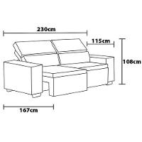 Sofá 4 Lugares Luizzi Colombo Retrátil e Reclinável, Revestido em Tecido Veludo Slim - 230cm largura - 6