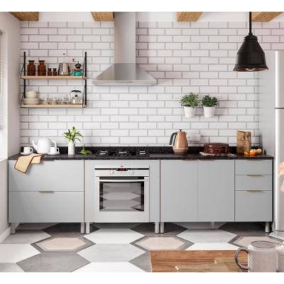 Cozinha Compacta Bartira Rubi com 2 Portas, 5 Gavetas e 1 Prateleira - 280,3cm de largura