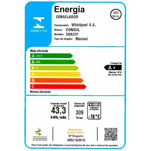 Freezer Horizontal Consul CHA31FB Pés com rodízio, 6 Níveis de temperatura e Degelo Manual - 309L - 7