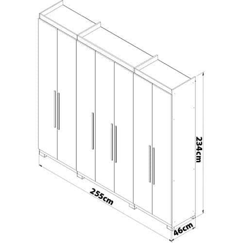 Guarda-Roupa Bartira Diplomata 7 Portas 6 Gavetas 255,6cm de largura - 5