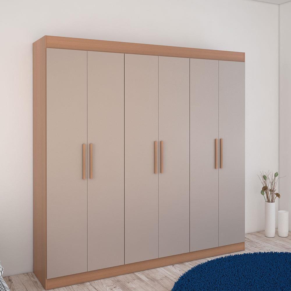 Guarda-Roupa Bartira Ville com 6 Portas e 2 Gavetas - 200,5cm de largura - 2