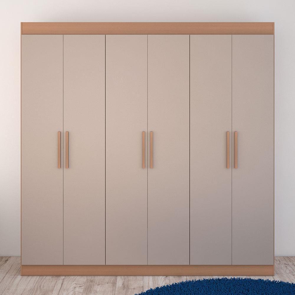 Guarda-Roupa Bartira Ville com 6 Portas e 2 Gavetas - 200,5cm de largura - 1