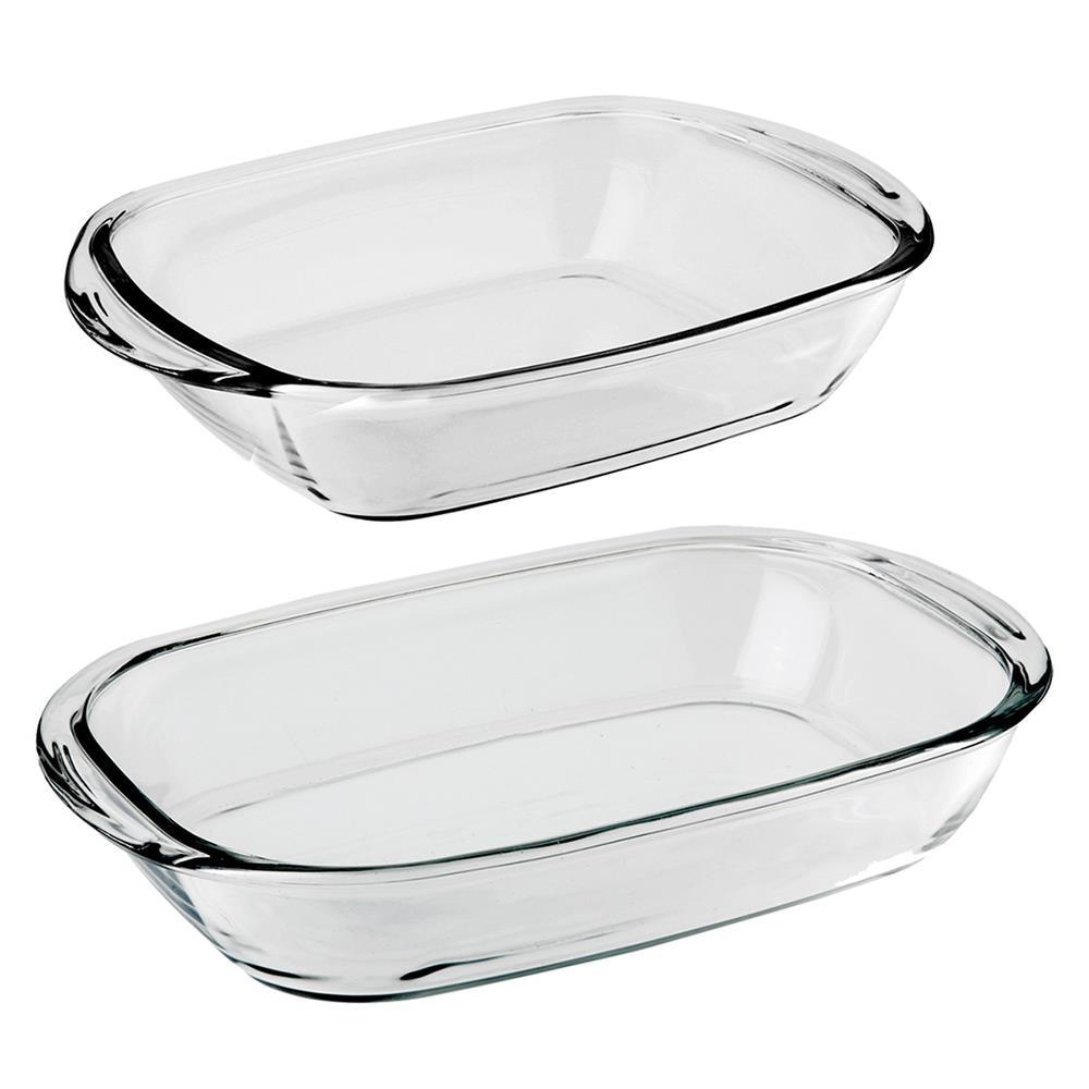 Conjunto de Assadeiras Retangulares Sempre em Vidro Temperado - 2 Peças - 1