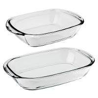 Conjunto de Assadeiras Retangulares Sempre em Vidro Temperado - 2 Peças - 1