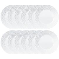 Conjunto de Pratos Rasos Duralex Saturno em Vidro 26 cm Branco – 12 Peças - 1