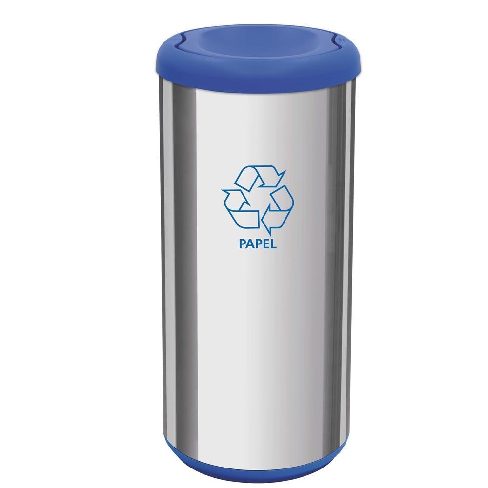 Lixeira Cápsula Tramontina com Tampa Basculante Selecta Plus 94539/201 em Aço Inox – 40 L - 1