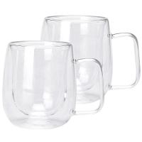 Conjunto com 2 Canecas para Café Dynasty Coffee Time em Vidro Borossilicato Parede Dupla – 220 ml - 1