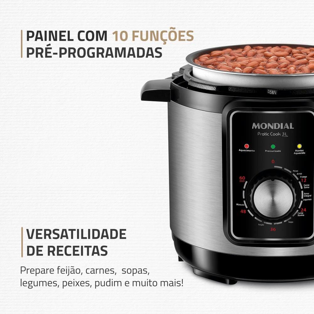 Panela Elétrica de Pressão Mondial PE-47 Pratic Cook 3L - Inox - 3