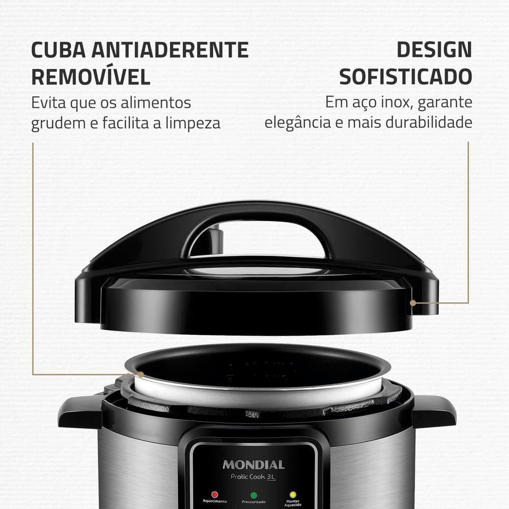 Panela Elétrica de Pressão Mondial PE-47 Pratic Cook 3L - Inox - 7