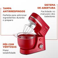Batedeira Planetária Mondial BP-03 com 12 Velocidades e 700W - Vermelha - 6