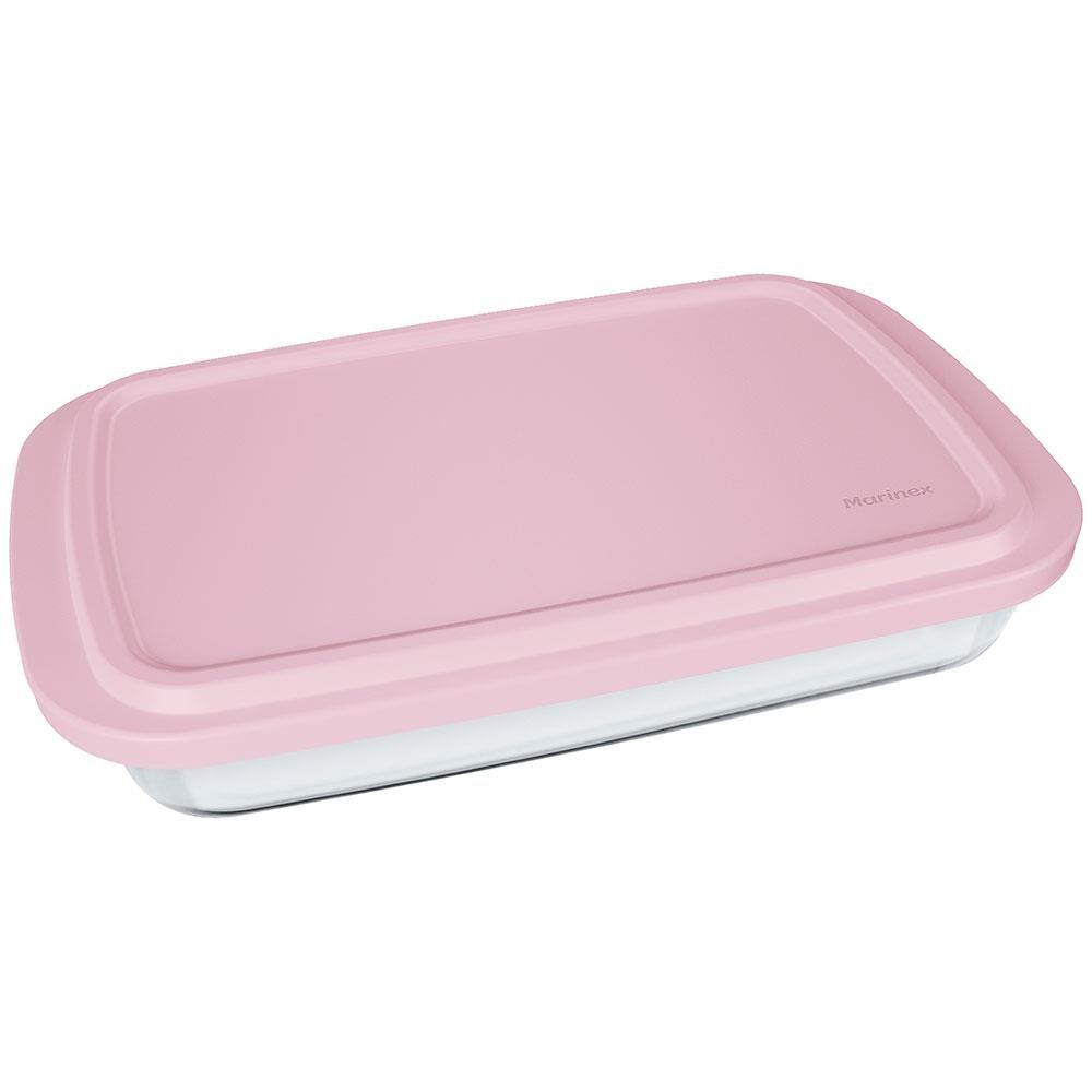 Assadeira Retangular Marinex em Vidro com Tampa Plástica - 34,62 cm - 1