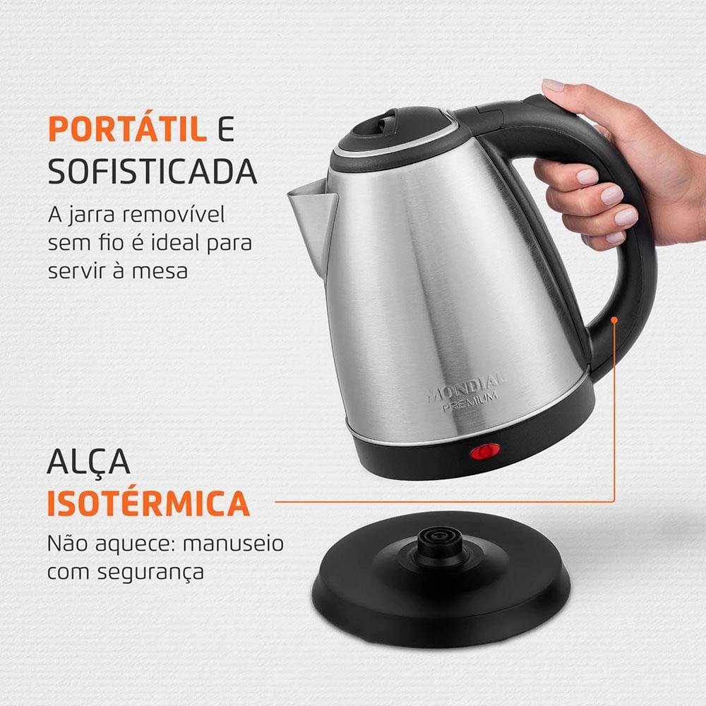 Chaleira Elétrica Mondial Pratic CE-06 com Capacidade de 2L - Inox - 6