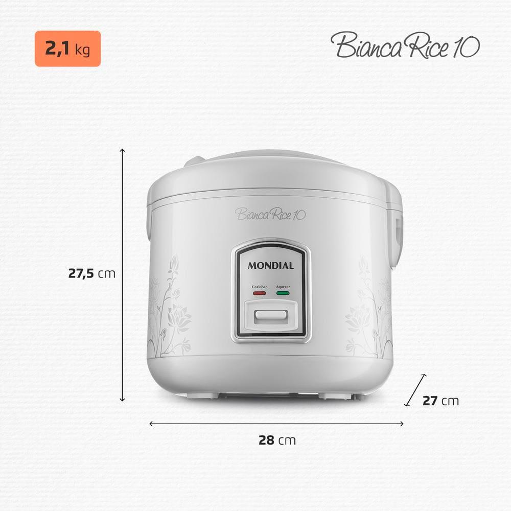 Panela Elétrica de Arroz Mondial Bianca Rice PE-10 10 Xícaras - Branca - 8