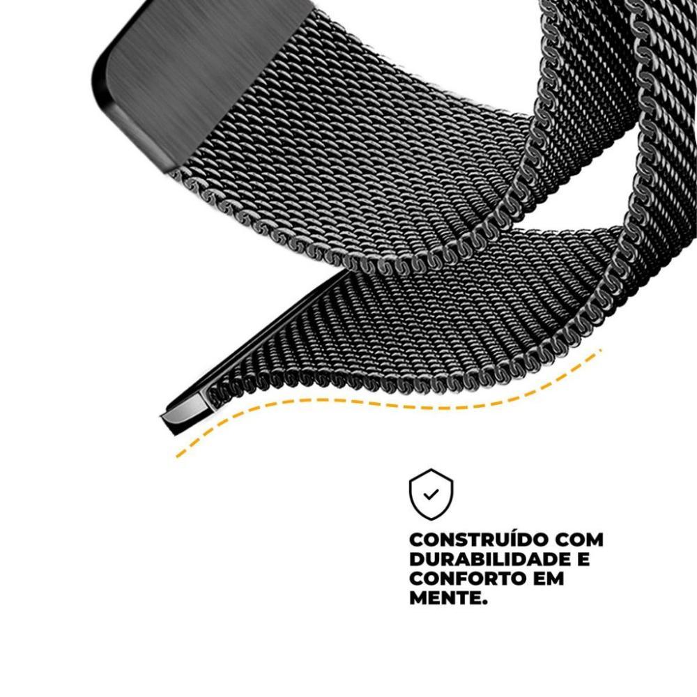 Pulseira de Milanese para Apple Watch 42 / 44 / 45MM Preta - Gshield - 4