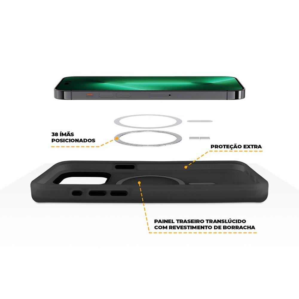 Capa case capinha MagSafe Pro para iPhone 15 Pro Max - Preta - Gshield - 5