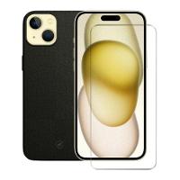 Kit Capa case capinha Couro Dual Preta e Pelicula Nano Vidro para iPhone 15 Plus - Gshield - 1