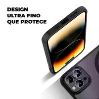 Kit Capa case capinha Magsafe Transparente e Pelicula Ultra Glass Preta para iPhone 15 Plus - Gshield - 5