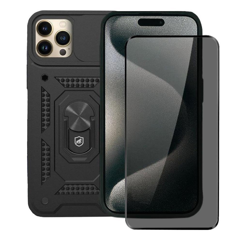 Kit Capa case capinha Dinamic Cam Protection e Pelicula Defender Pro Privacidade para iPhone 15 Pro Max - Gshield - 1