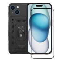 Kit Capa case capinha Dinamic Cam Protection e Pelicula Ultra Glass Preta para iPhone 15 - Gshield - 1