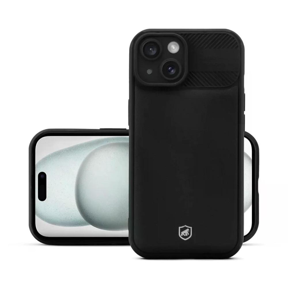 Kit Capa case capinha Symetric Preta e Pelicula Ultra Glass Preta para iPhone 15 - Gshield - 3