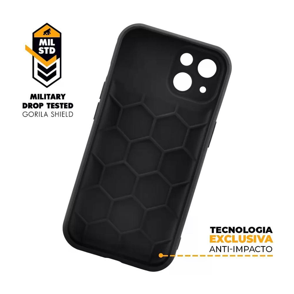 Kit Capa case capinha Symetric Preta e Pelicula Ultra Glass Preta para iPhone 15 - Gshield - 6