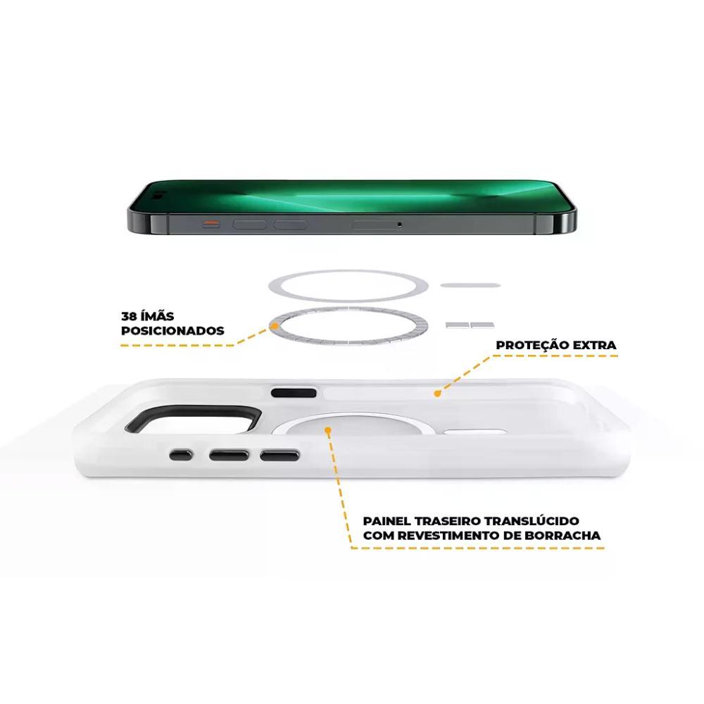 Kit Capa case capinha Magsafe Pro Transparente e Pelicula Ultra Glass para iPhone 15 Pro - Gshield - 5