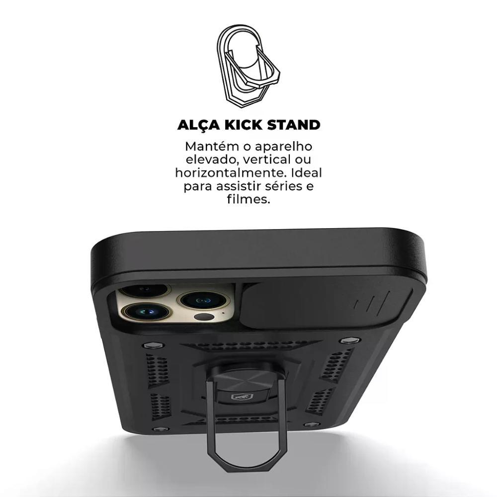 Kit Capa case capinha Dinamic Cam Protection e Pelicula Ultra Glass Preta para iPhone 15 Pro Max - Gshield - 5