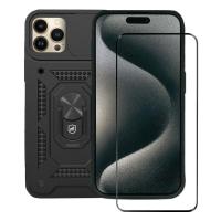 Kit Capa case capinha Dinamic Cam Protection e Pelicula Ultra Glass Preta para iPhone 15 Pro Max - Gshield - 1