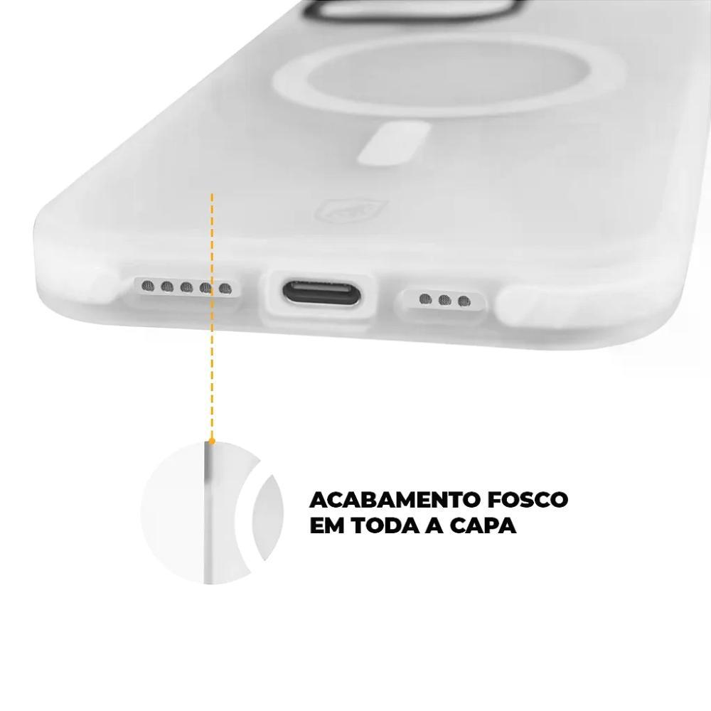 Kit Capa case capinha Magsafe Pro Transparente e Pelicula Ultra Glass para iPhone 15 - Gshield - 4